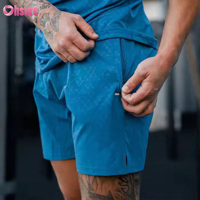 Shorts de sport pour hommes avec logo personnalisé, bas de sport tissés 100% nylon pour le sport