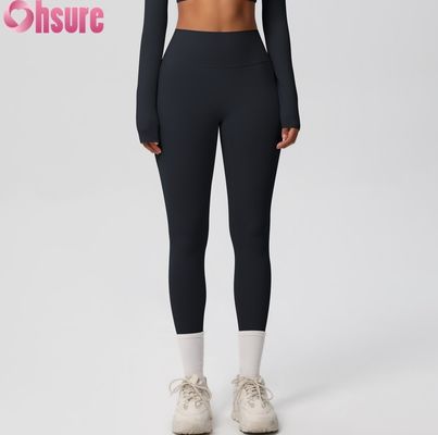 Coiffure de sport haute taille cul-lefting collants élastiques de la taille fitness yoga leggings pour le cyclisme en plein air squatproof nud pantalon peau