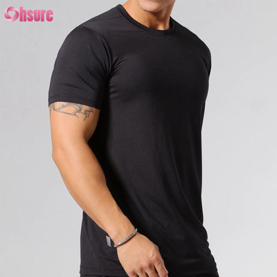 T-shirts de sport vierges à col rond et manches courtes pour hommes, à séchage rapide, coupe ajustée, de haute qualité, impression personnalisée par sérigraphie