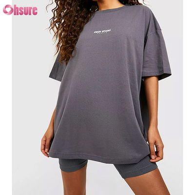 T-shirt unisexe de haute qualité Logo personnalisé design blanc T-shirt surdimensionné O-Neck pour femmes