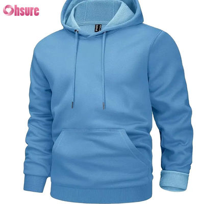 Hommes Sweat à Capuche Actifs Sweat-shirts doublés en polaire Décontracté Athlétique Workout Pull-over Avec Poche Sweat à Capuche vierge tissé de haute qualité 1 P