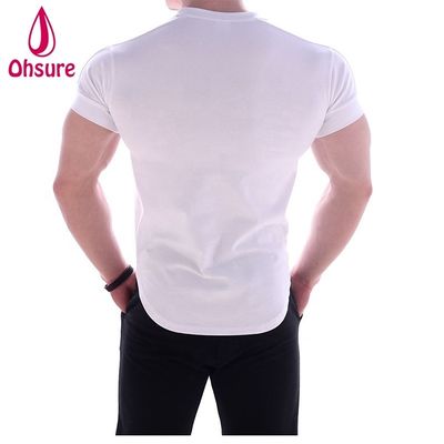 T-shirt de boxe en tissu de bambou pour hommes, imprimé avec motif décontracté, tricoté, pour l'exercice musculaire et le maintien, avec impression