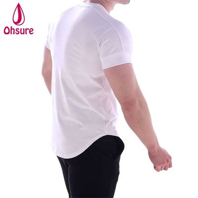 T-shirt de boxe en tissu de bambou pour hommes, imprimé avec motif décontracté, tricoté, pour l'exercice musculaire et le maintien, avec impression