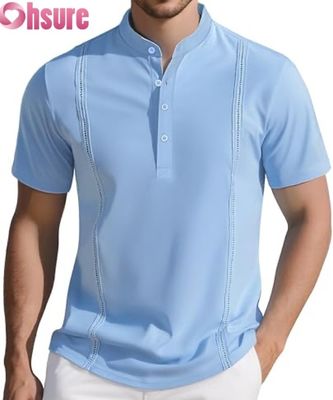 T-shirts Henley décontractés pour hommes, classiques, boutonnés, de couleur unie, t-shirts d'été