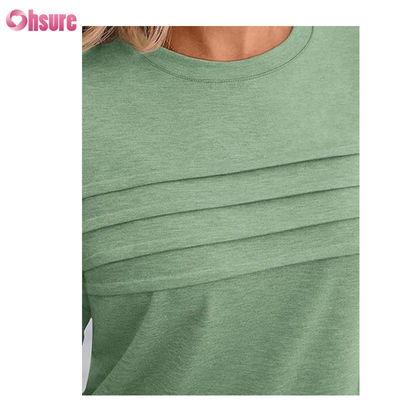 T-shirt de fitness à manches trois-quarts en coton, hauts décontractés, col rond, t-shirt pour femme, travail, sport