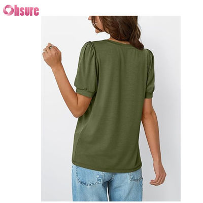Hauts pour femmes T-shirts à manches courtes Blouses Chic Décontracté Affaires Plissé Été Mode 2025 Vêtements Basiques Confortables