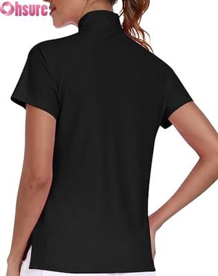 Polyester pour femmes pour polo T-shirts respirants Golf pickleball tops logo personnalisé Manches courtes Stand formel