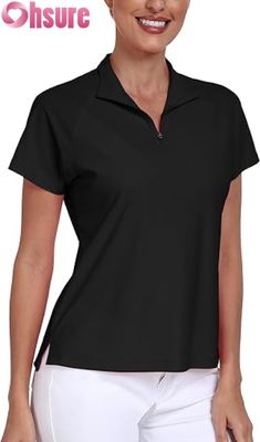 Polyester pour femmes pour polo T-shirts respirants Golf pickleball tops logo personnalisé Manches courtes Stand formel