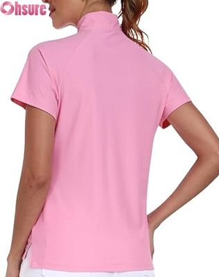Polyester pour femmes pour polo T-shirts respirants Golf pickleball tops logo personnalisé Manches courtes Stand formel