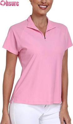 Polyester pour femmes pour polo T-shirts respirants Golf pickleball tops logo personnalisé Manches courtes Stand formel