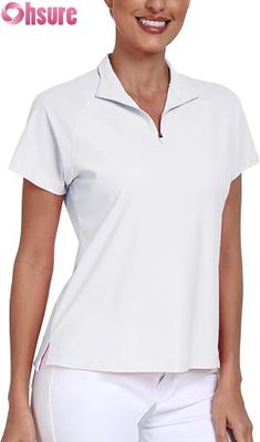 Polyester pour femmes pour polo T-shirts respirants Golf pickleball tops logo personnalisé Manches courtes Stand formel
