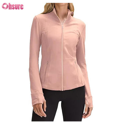 Logo personnalisé Nouvelle mode Couleur unie Poche Pull zippé Loisirs Sports Fitness Sweat-shirt OEM Haute qualité pour femmes