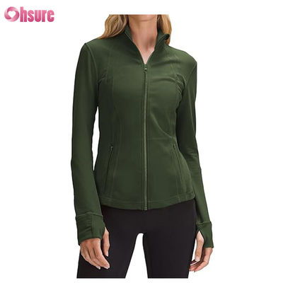 Logo personnalisé Nouvelle mode Couleur unie Poche Pull zippé Loisirs Sports Fitness Sweat-shirt OEM Haute qualité pour femmes