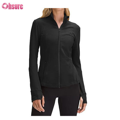 Logo personnalisé Nouvelle mode Couleur unie Poche Pull zippé Loisirs Sports Fitness Sweat-shirt OEM Haute qualité pour femmes