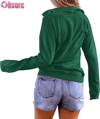 Sweat-shirt à demi-zip pour femmes, pull décontracté en polaire, fabricant OEM ODM