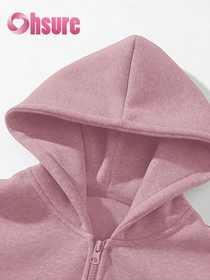Sweat à capuche en polaire de haute qualité pour femmes avec logo personnalisé, manches longues et impression de lettres aux couleurs chaudes pour l'automne