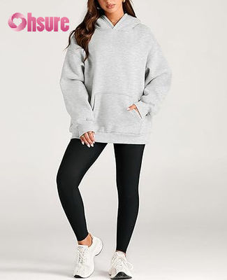 Sweat-shirt à capuche oversize personnalisé pour femmes, sweat-shirt d'hiver décontracté grande taille pour course et vêtements de sport