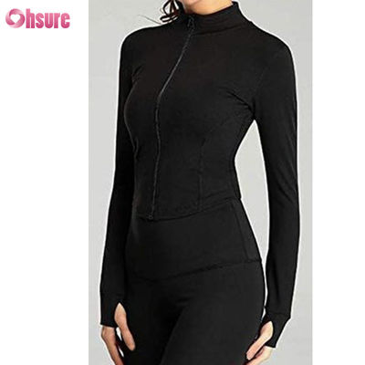 Logo personnalisé Nouvelle mode Couleur unie Poche Pull zippé Loisirs Sports Fitness Sweat-shirt OEM Haute qualité pour femmes