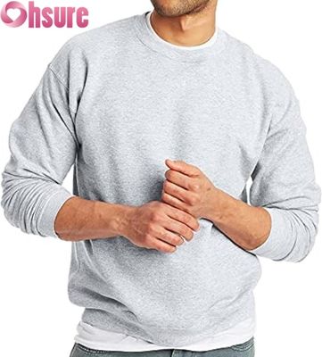 Sweat-shirt ras du cou basique pour homme | Molleton uni | Logo personnalisé OEM