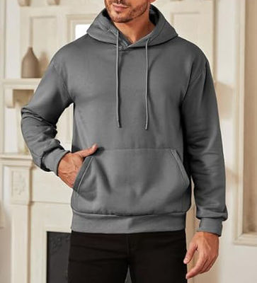 Sweat à capuche en tissu doux, hoodies en coton de haute qualité, pulls oversize, hoodies fins et unis pour hommes