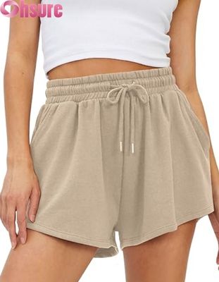 Shorts de sport taille haute pour femmes à séchage rapide, jupes-shorts respirantes avec poches pour la course et l'exercice, décoration à motifs à la mode