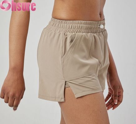 Shorts de sport haute taille pour femmes à séchage rapide respirant Shorts de course et d'exercice à la mode avec poches