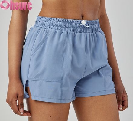 Shorts de sport haute taille pour femmes à séchage rapide respirant Shorts de course et d'exercice à la mode avec poches