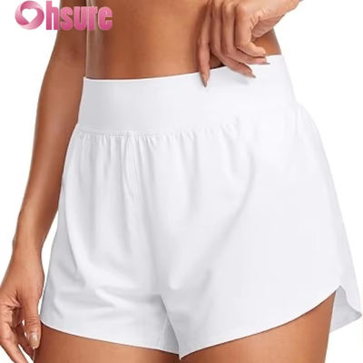 Shorts de course à pied de style dauphin à taille haute pour femmes