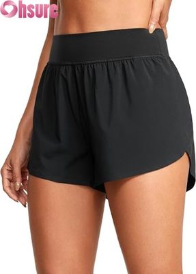 Shorts de course à pied de style dauphin à taille haute pour femmes
