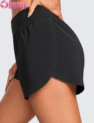 Shorts de course à pied de style dauphin à taille haute pour femmes
