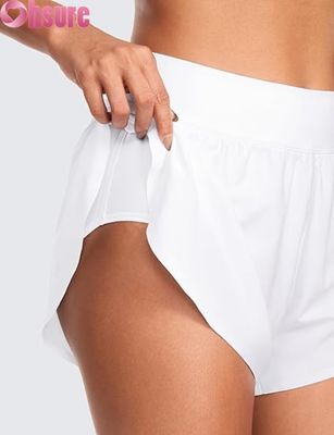 Shorts de course à pied de style dauphin à taille haute pour femmes