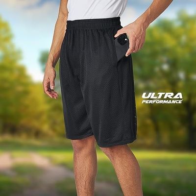 Short de basketball pour hommes Ultra Performance, short de sport et d'entraînement en mesh pour hommes avec poches