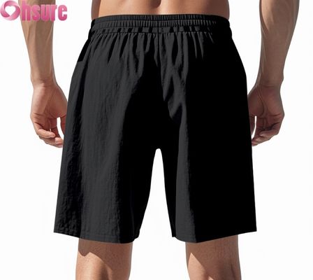 Shorts décontractés en lin léger pour hommes, respirants pour l'été, de plage, de sport, coupe ample, mi-longueur, taille élastique confortable