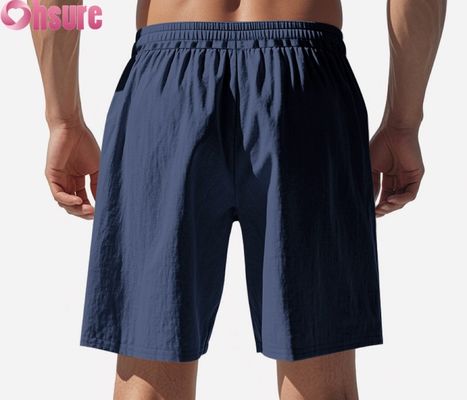 Shorts décontractés en lin léger pour hommes, respirants pour l'été, de plage, de sport, coupe ample, mi-longueur, taille élastique confortable
