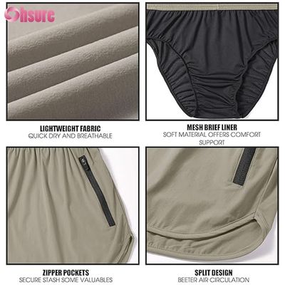 Shorts de sport respirants et anti-transpiration pour hommes, short de jogging athlétique, short de gym en nylon et polyester