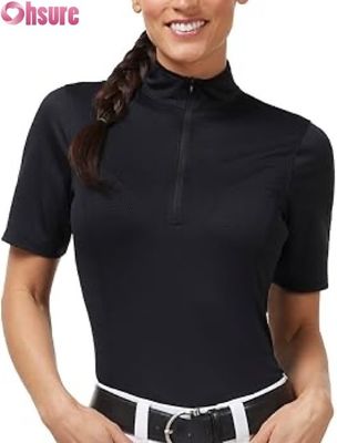 Chemise de concours d'équitation pour femmes, hauts actifs, vente en gros, fabriqués en usine, hauts de présentation d'équitation