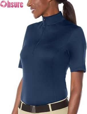 Chemise de concours d'équitation pour femmes, hauts actifs, vente en gros, fabriqués en usine, hauts de présentation d'équitation