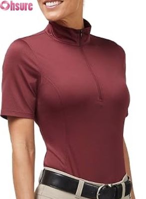 Chemise de concours d'équitation pour femmes, hauts actifs, vente en gros, fabriqués en usine, hauts de présentation d'équitation