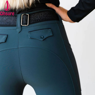 Collant d'équitation avec logo en silicone personnalisé, pantalon d'équitation pour femmes, leggings de sport
