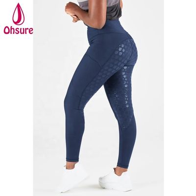 Pantalons de course à cheval en silicone bleu marine d'hiver Calottes de course à cheval pour femmes