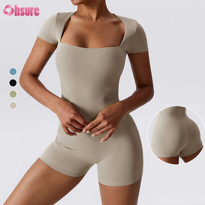 Ensemble de sport de haute qualité de couleur unie pour femmes, tissu tricoté doux et confortable, style décontracté, haut au-dessus du genou