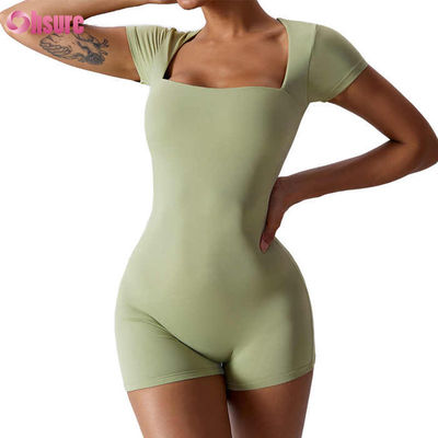 Ensemble de sport de haute qualité de couleur unie pour femmes, tissu tricoté doux et confortable, style décontracté, haut au-dessus du genou