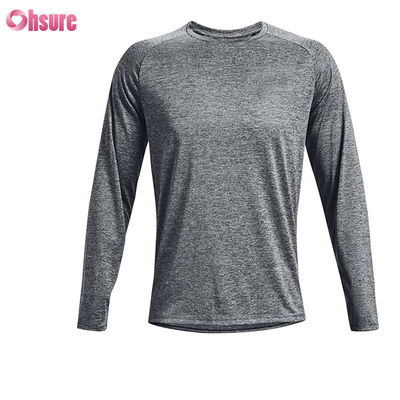 T-shirts de sport pour hommes, haute qualité, mode personnalisée, vierge, polyester, spandex, séchage rapide, manches longues, t-shirt de sport pour hommes
