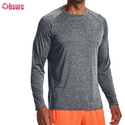 T-shirts de sport pour hommes, haute qualité, mode personnalisée, vierge, polyester, spandex, séchage rapide, manches longues, t-shirt de sport pour hommes