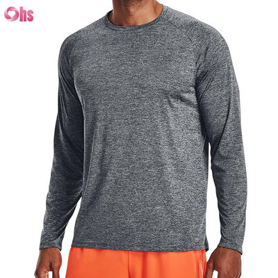 T-shirts de sport pour hommes, haute qualité, mode personnalisée, vierge, polyester, spandex, séchage rapide, manches longues, t-shirt de sport pour hommes