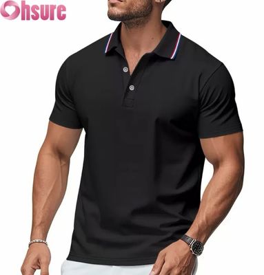 Impression de logo personnalisé OEM pour hommes, polos d'été, vêtements de travail de bureau, de sport, décontractés, vierges, imprimés, XS-2XL, motif uni, tricoté