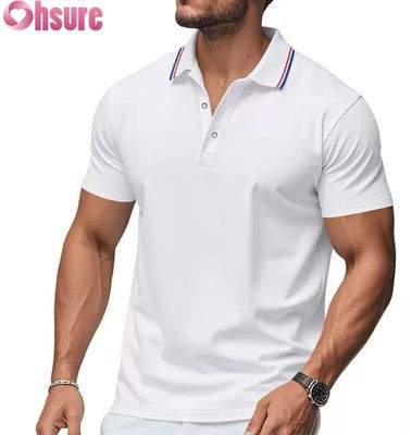 Impression de logo personnalisé OEM pour hommes, polos d'été, vêtements de travail de bureau, de sport, décontractés, vierges, imprimés, XS-2XL, motif uni, tricoté