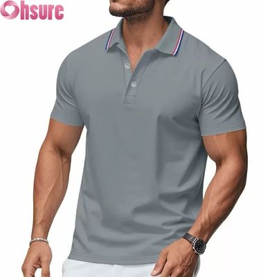 Impression de logo personnalisé OEM pour hommes, polos d'été, vêtements de travail de bureau, de sport, décontractés, vierges, imprimés, XS-2XL, motif uni, tricoté