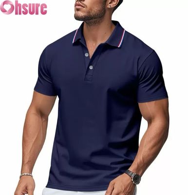 Impression de logo personnalisé OEM pour hommes, polos d'été, vêtements de travail de bureau, de sport, décontractés, vierges, imprimés, XS-2XL, motif uni, tricoté