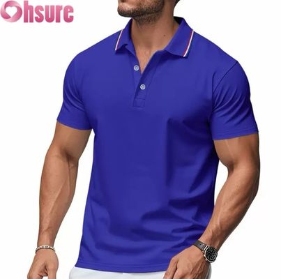 Impression de logo personnalisé OEM pour hommes, polos d'été, vêtements de travail de bureau, de sport, décontractés, vierges, imprimés, XS-2XL, motif uni, tricoté